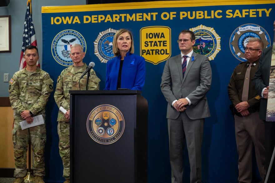 Gov. Kim Reynolds of Iowa announced the return of National Guard Troops after a 2023 deployment to Texas for Operation Lone Star.