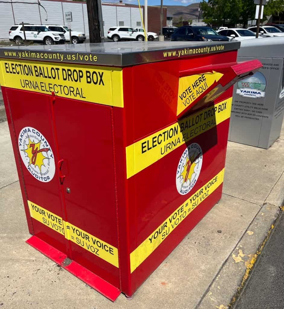 ELECTION BALLOT DROP BOX for Latino voters in Washington’s 14th District, promoting accurate represe.