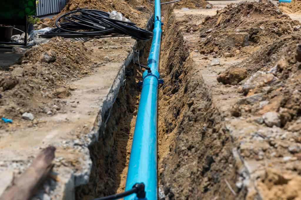 Water pipeline installation for rural water projects in South Dakota.