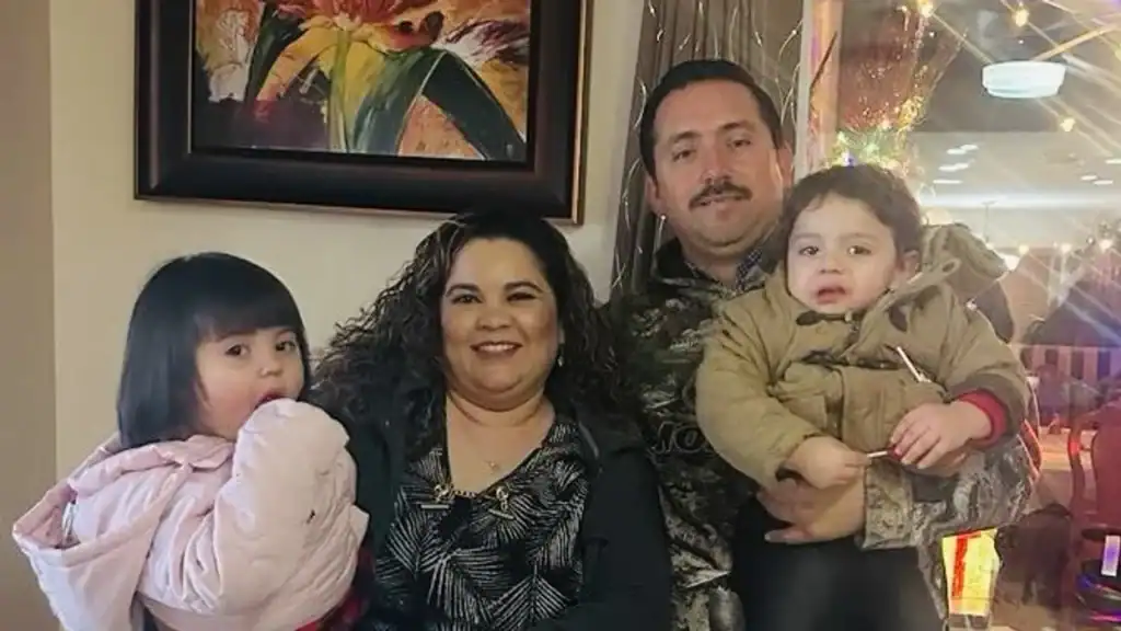 Diverse Hispanic family with children at a community event in the U.S.
