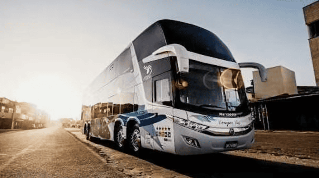 Accessible tour bus promoting inclusivity for diverse college students.
