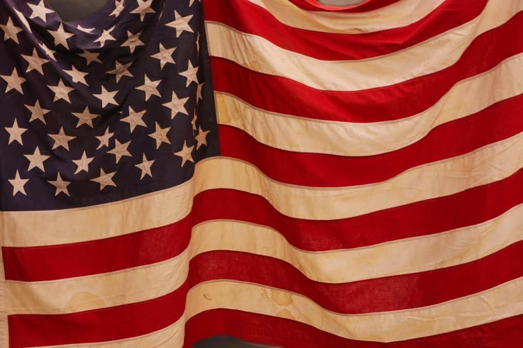 American flag, patriotic symbol, waving in the wind, national pride, USA flag.