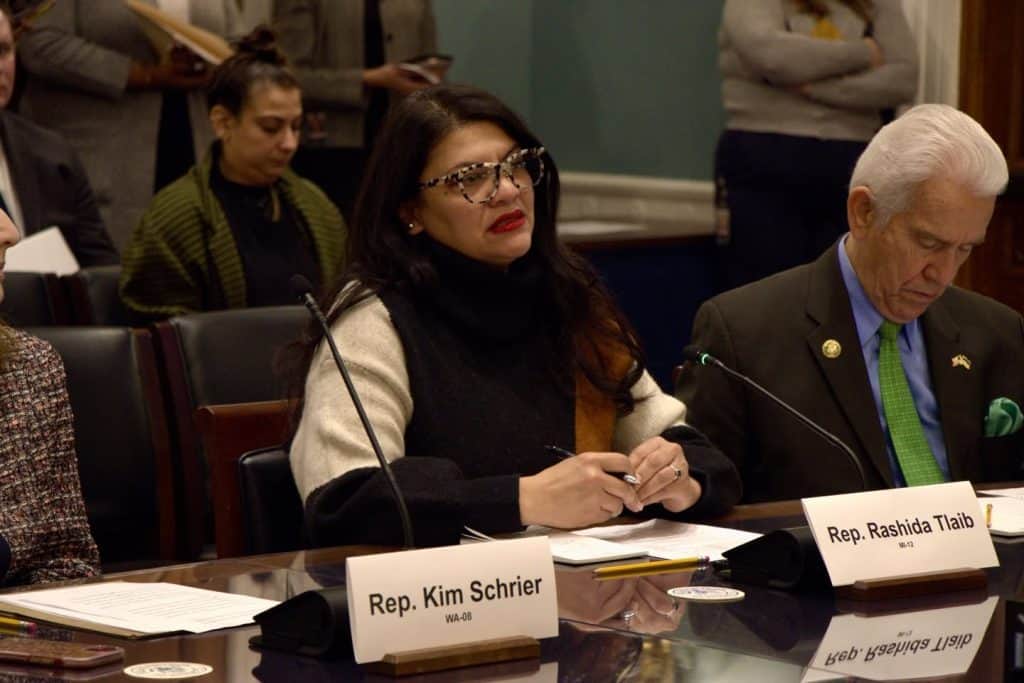 Congressional hearing on TSA data sharing with ICE features Rep. Kim Schrier and Rep. Rashida Tlaib.