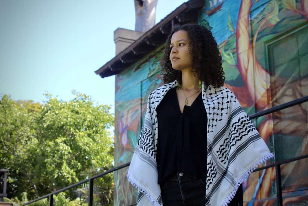 IMG_5294 Keala Uchoa, a 23-year-old environmental justice organizer, said she will not be voting for Democrats or Republicans in November.
Credit: Jacqueline Cardenas